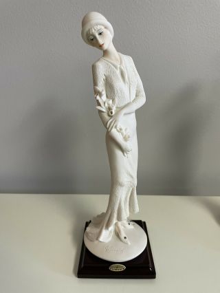 Giuseppe Armani Tall Porcelain Figure / Figurine Lady With Flowers