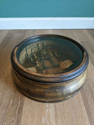Antique Oak Round Self Winding Clock Co.  Gallery Wall Clock Case
