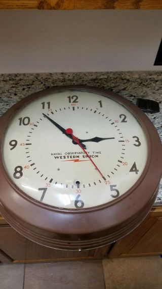 Western Union Big 19 " Naval Observatory Clock By Self Winding Clock Co