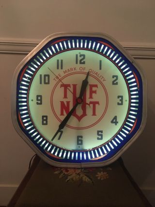 Vintage Tuf Nut Neon Clock