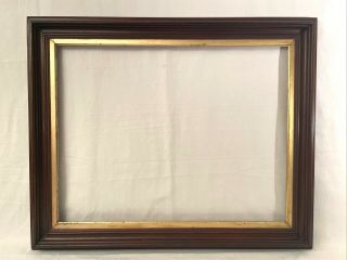 Large Antique / Vtg Mahogany Colonial Frame W/ Gold Mat About 28x22 " Window