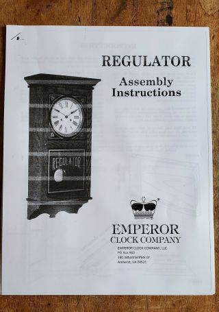 Nib Vintage Emperor Regulator Wind Up Clock Kit Complete Unassembled Solid Oak