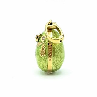 FABERGE Rare Russian Victor Mayer Enamel Guilloche Egg Pendent 18K Gold Diamond 3