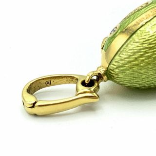 FABERGE Rare Russian Victor Mayer Enamel Guilloche Egg Pendent 18K Gold Diamond 5