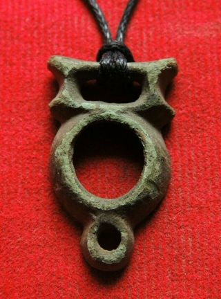 Ancient Bronze Artifact Viking Pendant 10 - 12 Century