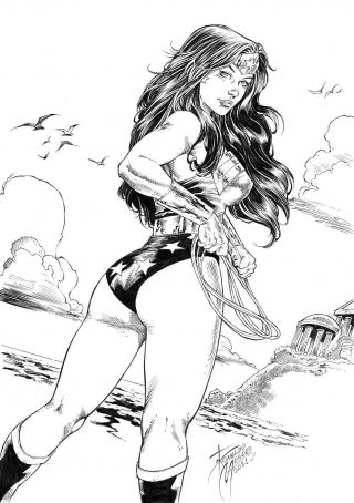 Wonder Woman Sexy 11x17 Pinup Art - Comic Page By Ronaldo Mendes