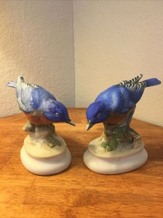 Vintage Lefton Blue Bird Figure Kw395 2ct.  4” Tall
