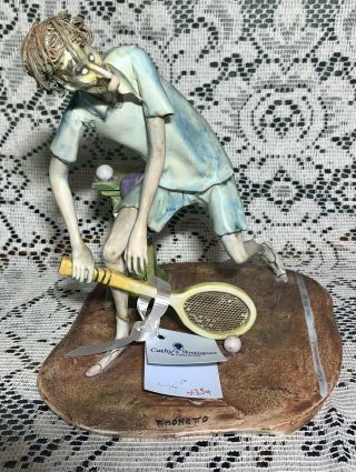 Lo Scricciolo Toni Moretto Signed Sculpture Tennis Man