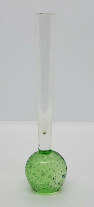 Green Bubble Base Paperweight Bud Vase