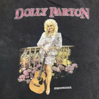 Dolly Parton T Shirt Sz M Black Vtg Exclusively For Dollywood Rare Distressed