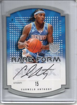 Carmelo Anthony Auto Rc /190 2003 - 04 Fleer Le Limited Edition Rare Form Nuggets