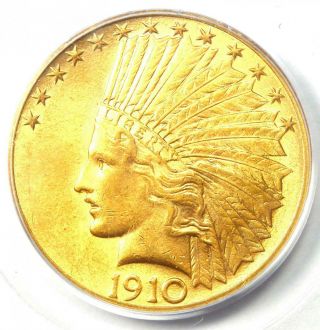 1910 Indian Gold Eagle $10 - Certified Pcgs Ms62 (bu Unc) - Rare Coin