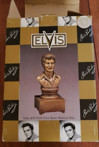 Rare Elvis Presley 9” Bust Music Box 1999 By Vandor