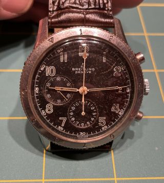Vintage Breitling Pilot Chronograph Watch Ref.  765 Avi Analog 1950’s Rare