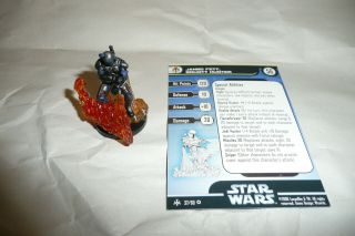 Star Wars Miniatures Jango Fett,  Bounty Hunter 37/60 (rare) With Stat Card