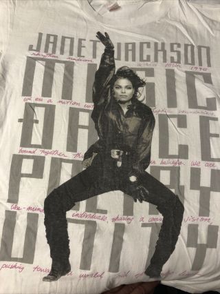 Rare Vintage 1990 Janet Jackson Rhythm Nation Tour Shirt Sz Xl But Wears Like M.
