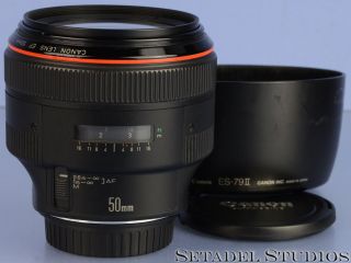 Canon Ef 50mm F1 Ef L Usm Lens,  Caps,  Es - 79 Ii Shade Very Rare