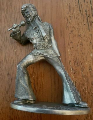 1970s Rare Elvis Presley 5 " Pewter Statue Figure 2377