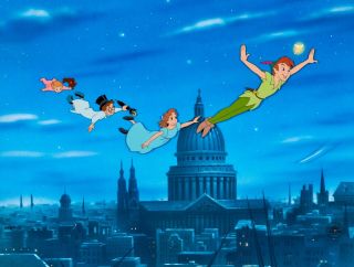 Disney Cel Peter Pan Flying Over London Extremely Rare Animation Art Cell