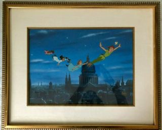 Disney Cel Peter Pan Flying Over London Extremely Rare Animation Art Cell 3