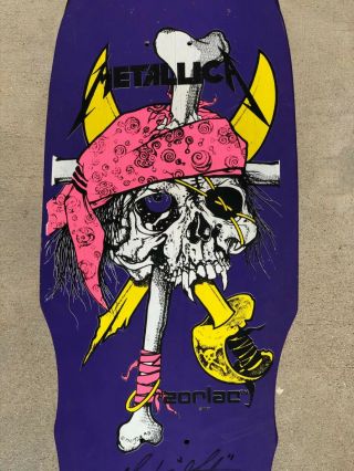 Vintage 1987 Zorlac Metallica Rare Nos Skateboard Signed