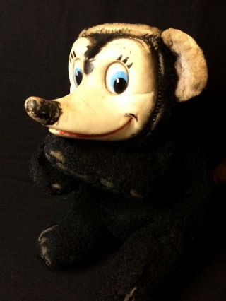 Vintage Gund Rubber Face Skunk Plush Stuffed Animal Very Loved Rare 16 "