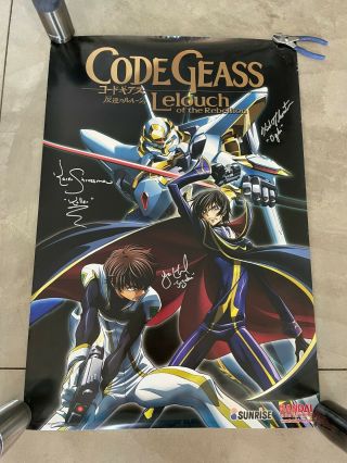 Code Geass: Lelouch Of The Rebellion Signed Poster Rare Lowenthal Strassman