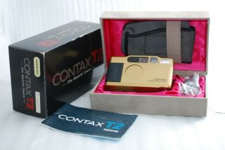 " Rare Top " Contax T2 Gold 35mm Point & Shoot Film Camera 3850