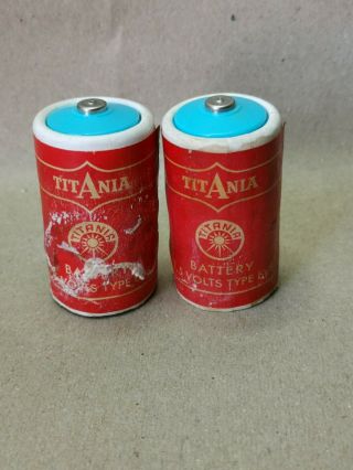 Vintage Rare Batteries Titania Evs Type 1.  5 Volts Made In Germany