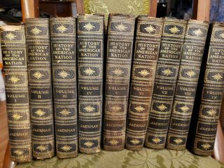 Antique 1913 History Of The American Nation Jackman Hardcover 9 Volumes Rare
