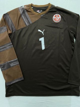 Tunisia National Team Match Worn Shirt Jersey 1 Nefzi Africa Rare 2010