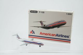 Rare Vintage Schabak American Airlines Fokker F - 100 1:600 940/29 Airplane