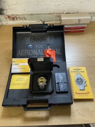 Worn Twice Rare Breitling Emergency 1 Yellow Dial Watch