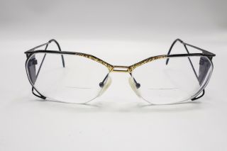 Vtg RARE Neostyle Rx Eyeglasses Frames Jet 209 Black Gold 889 58[]14 - 130 5115 2