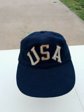 Og Vintage Polo Ralph Lauren Usa Fitted Fleece Hat Medium M Rare 1992 90 