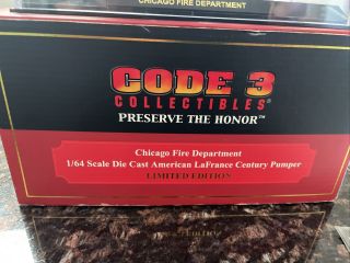 (rare) Code 3 Collectibles Chicago Fire Department Eng.  124 Alf Century Pumper