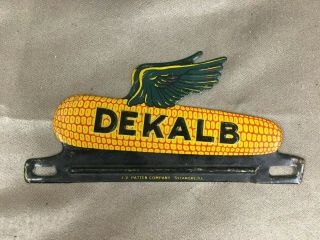 Rare Vintage Dekalb Flying Hybrid Corn Seed License Plate Metal Sign