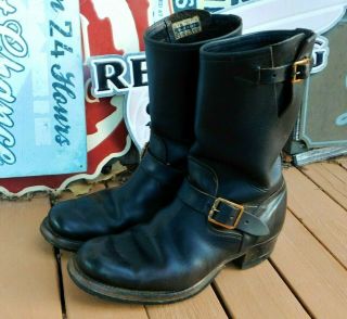 1950 Rare Wards Blue Band Vintage Engineer Boots 9.  5d Very Few Made