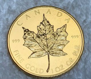 1979 1 Oz.  999 Fine Pure Gold Canadian Maple Leaf Rare First Issue " Young Head "