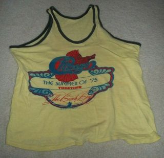 Vintage 1975 Beach Boys & Chicago Summer Tour Concert T - Shirt Rare Large?