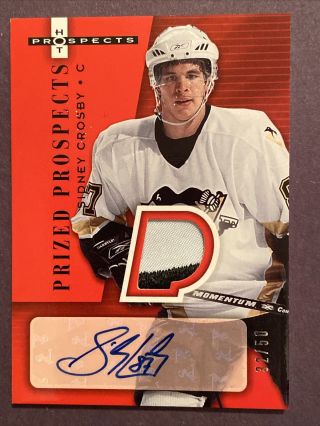 2005 - 06 Sidney Crosby Hot Prospects Red Hot Rookie Patch Auto 32/50 Ultra Rare