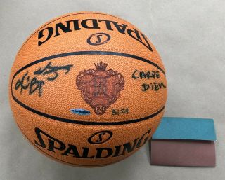 Kobe Bryant Signed Engraved Uda Basketball Carpe Diem Inscribed Very Rare 8/24