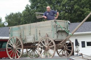 A Huge Rare Deere Webber Horse Drawn Farm Wagon