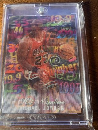 1995 - 1996 Fleer Flair Michael Jordan Hot Numbers Insert 3d Card 4 Rare Look