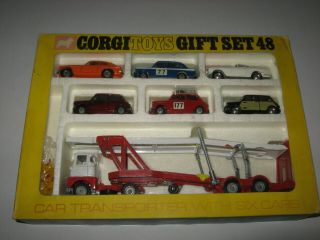 Corgi Toys Gift Set 48 Car Transporter With Six Cars Nm Rare Set