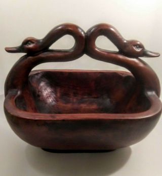 Rare,  Vintage Korean Ceramic Basket/cherry Wood Faux Finish/wedding/valentines