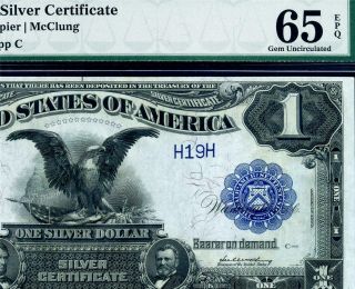 Hgr Saturday 1899 $1 Black Eagle ( (rare Serial 19))  Pmg Gem Unc 65epq