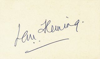 Ian Fleming - Rare Ballpoint Signature On Card - Author Of James Bond 007 Novels