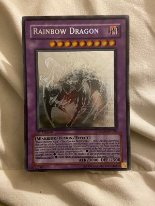 Yugioh Elemental Hero Chaos Neos/rainbow Dragon Misprint - Ghost Rare 1st