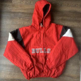Rare Vintage 90’s Starter Red Nba Chicago Bulls Jacket Men Size Xl Puffer Coat